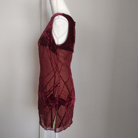 Veronika Maine contrast colour lining velvet sheer tunic - Picture 6 of 11